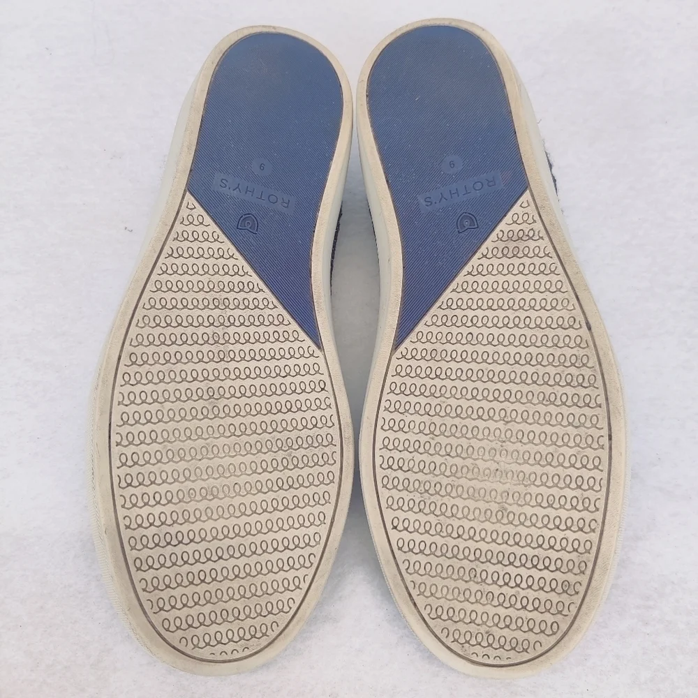 Rothy’s The Sneaker Slip-On Size 9 Navy Blue Pink Limited Edition Washable